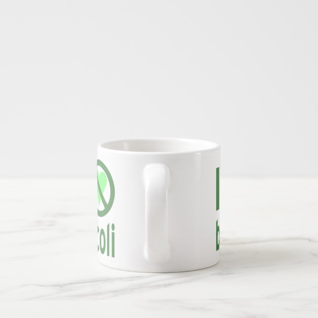 Jag hatar broccoli grön text espressomugg (Baksidan)