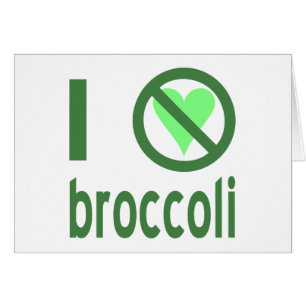 Jag hatar broccoli grön text hälsningskort