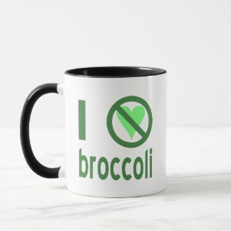 Jag hatar broccoli grön text mugg