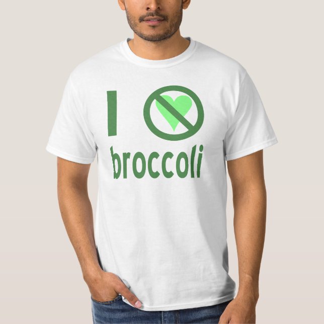 Jag hatar broccoli grön text t-shirt (Framsida)