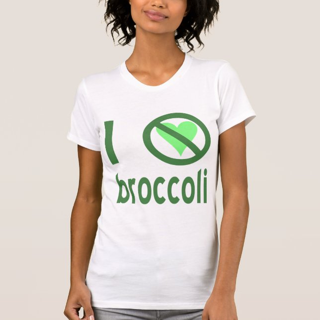 Jag hatar broccoli grön text tee shirt (Framsida)