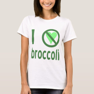 Jag hatar broccoli grön text tee shirt