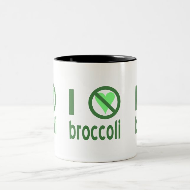 Jag hatar broccoli grön text Två-Tonad mugg (Center)