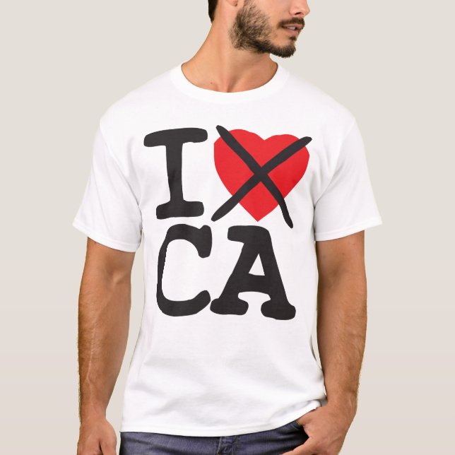 Jag hatar CA - Kalifornien Tee (Framsida)