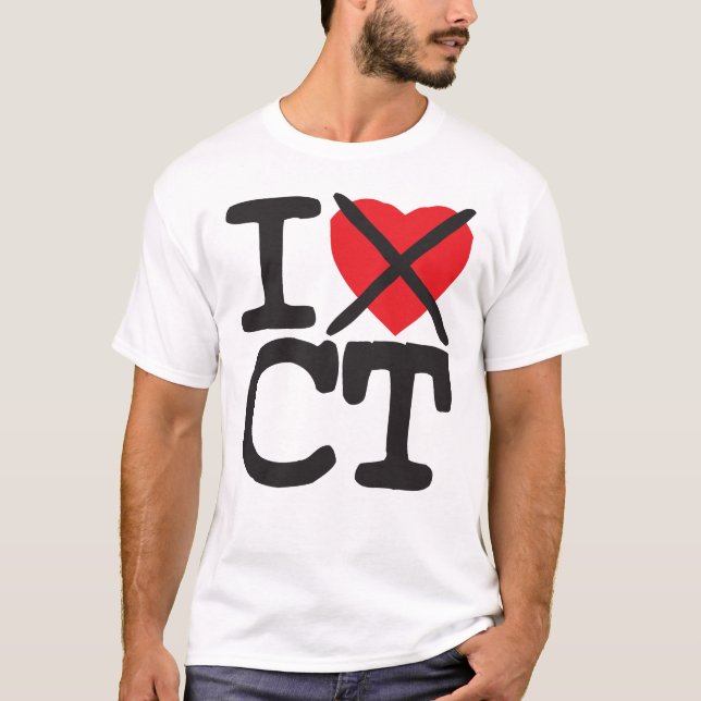 Jag hatar CT - Connecticut Tee Shirt (Framsida)