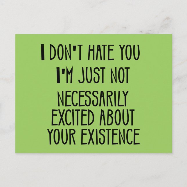Jag hatar dig inte vykort (Framsida)