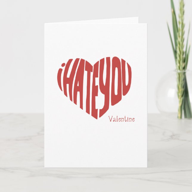 Jag hatar dig valentinen helgkort (Framsida)
