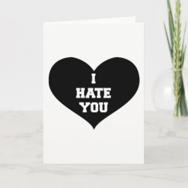 Jag hatar dig, Valentines Card Black Heart Helgkort