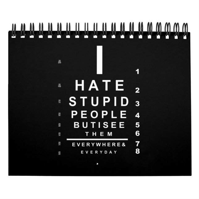 Jag hatar dumma människor i öga kalender (Omslag)