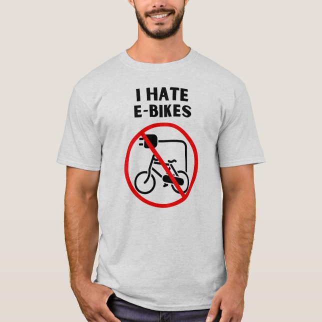 Jag hatar e-cyklar t shirt (Framsida)