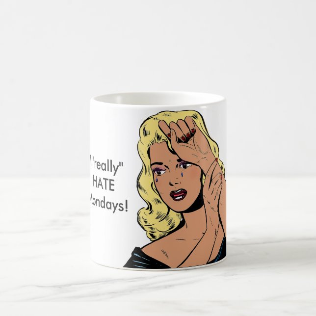 Jag hatar egentligen Måndagar Kaffemugg (Center)