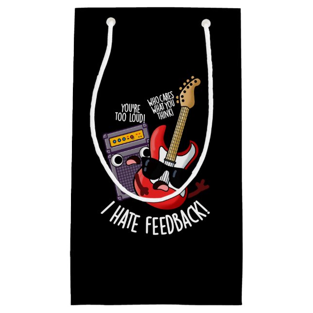 Jag hatar feedback Rolig gitarr vits mörk bakgrund (Framsidan)