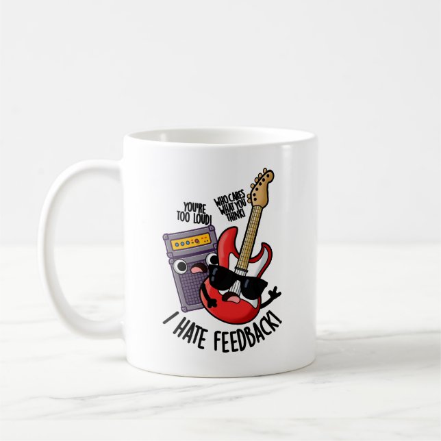Jag hatar feedback Roligt gitarrpun  Kaffemugg (Vänster)