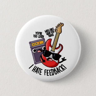 Jag hatar feedback Roligt gitarrpun Knapp