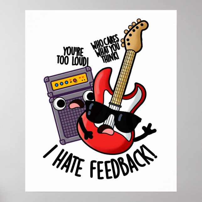 Jag hatar feedback Roligt gitarrpun  Poster (Framsidan)