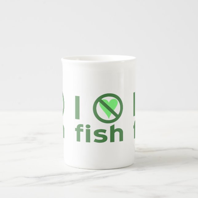Jag hatar fisk benporslin mugg (Framsidan)