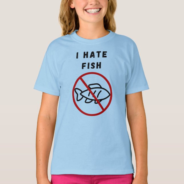 Jag hatar fisk t shirt (Framsida)