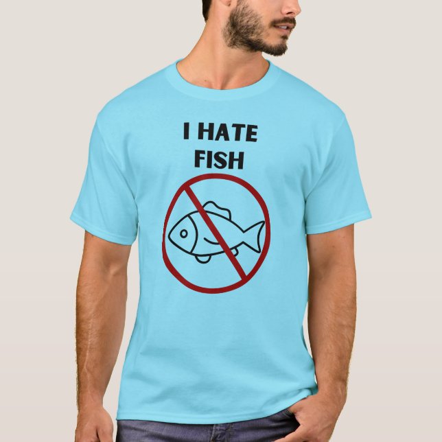 Jag hatar fisk t shirt (Framsida)