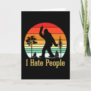 Jag hatar folk Bigfoot Retro Kort