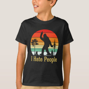 Jag hatar folk Bigfoot Retro T Shirt