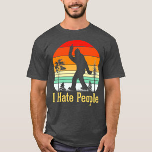 Jag hatar folk Bigfoot Retro T Shirt