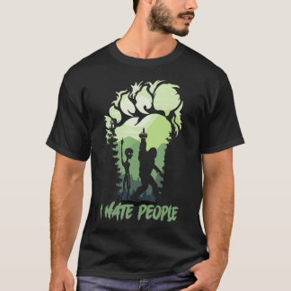 Jag hatar folk Bigfoot Sasquatch Alien Älskare Man T Shirt
