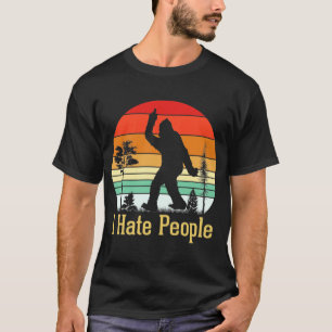 Jag hatar folk Bigfoot Silhouette T Shirt