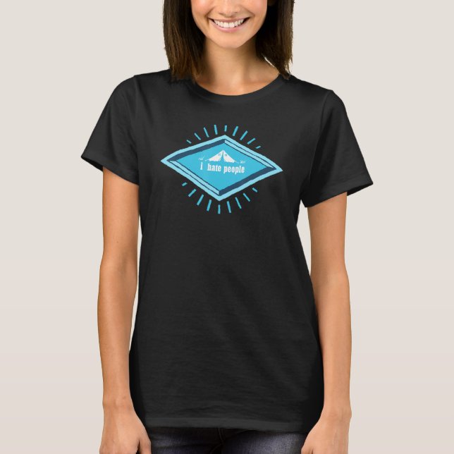 Jag hatar folk, Camping, Roligt. T Shirt (Framsida)