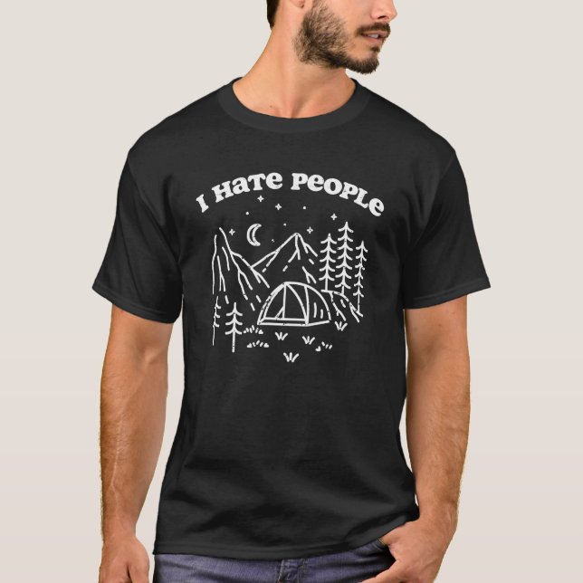 Jag hatar folk från en grinig camping utanför natu t shirt (Framsida)