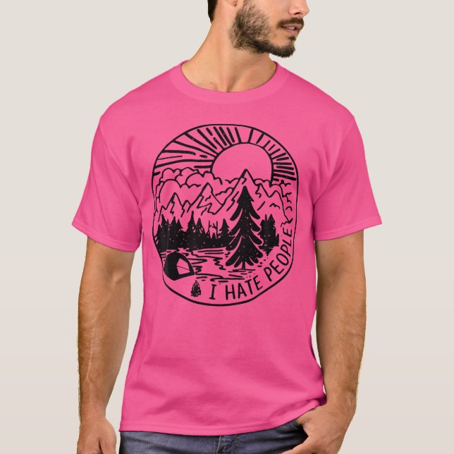 Jag hatar folk i Kärlek Camping T Shirt (Framsida)