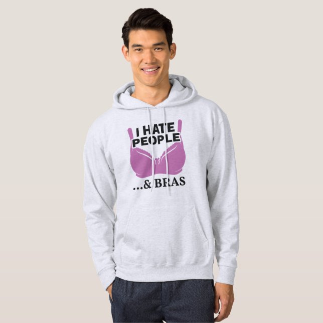 Jag hatar folk och Bras Introvert Gift Hoodie (Hel framsida)