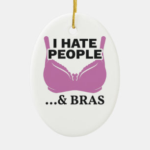 Jag hatar folk och Bras Introvert Gift Julgransprydnad Keramik