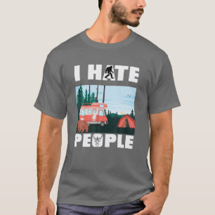 Jag hatar folk RV Van Camping som säger Lycklig Ca T Shirt