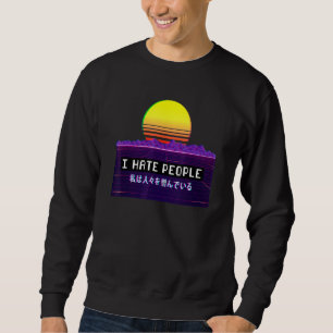 Jag hatar folk som använder aporwave Aesthetic Aes Lång Ärmad Tröja