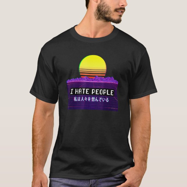 Jag hatar folk som använder aporwave Aesthetic Aes T Shirt (Framsida)