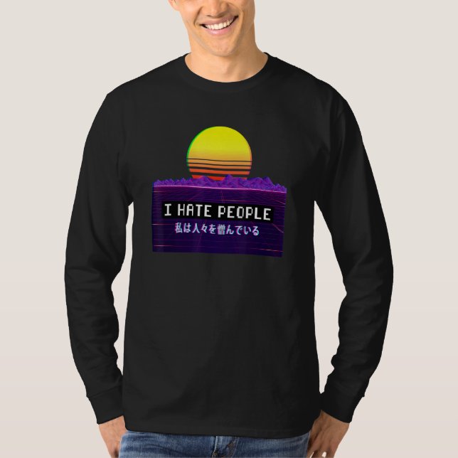 Jag hatar folk som använder aporwave Aesthetic Aes T Shirt (Framsida)