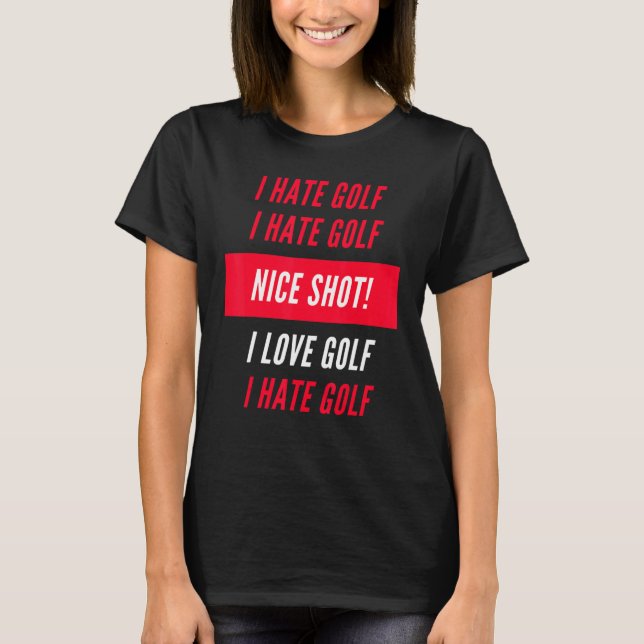 Jag hatar Golf I Kärlek Golf Funny Julafton Golf G T Shirt (Framsida)