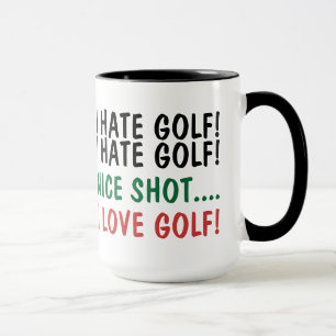 Jag hatar golf! Jag älskar golf! Humor Mugg