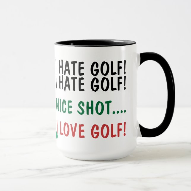 Jag hatar Golf! Jag Kärlek Golf! Mugg (Höger)