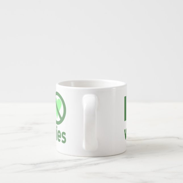 Jag hatar grönsaker, ingen kärlek espressomugg (Baksidan)