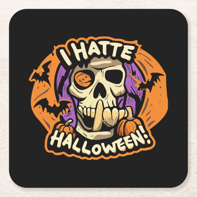 jag hatar halloween underlägg papper kvadrat (Framsidan)