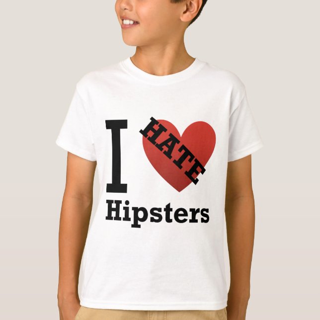 Jag hatar hipsters t-shirt (Framsida)