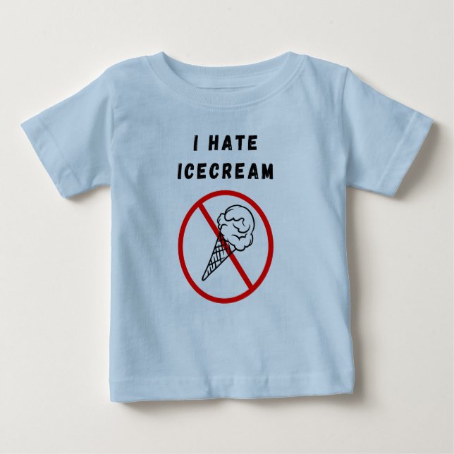 Jag hatar Ice-kräm T Shirt (Framsida)