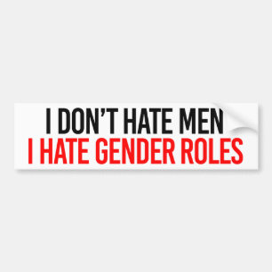 Jag hatar inte manar som jag hatar genderroller - bildekal
