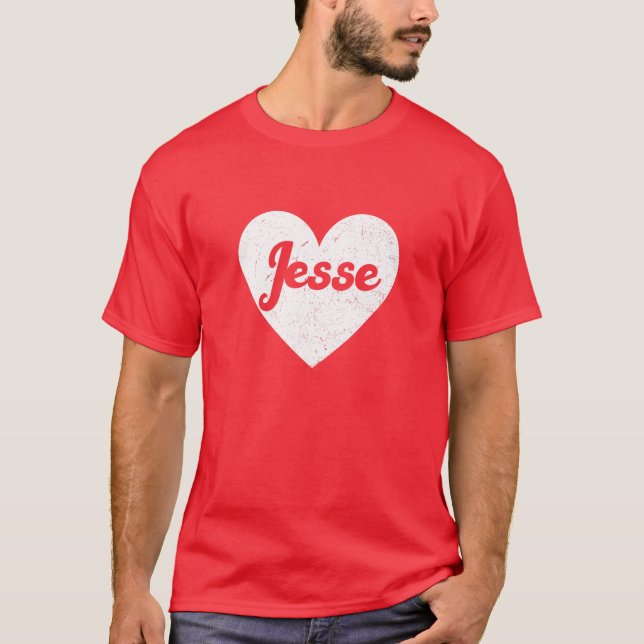 Jag hatar Jesse - första Namn och hjärtan, i Kärle T Shirt (Framsida)