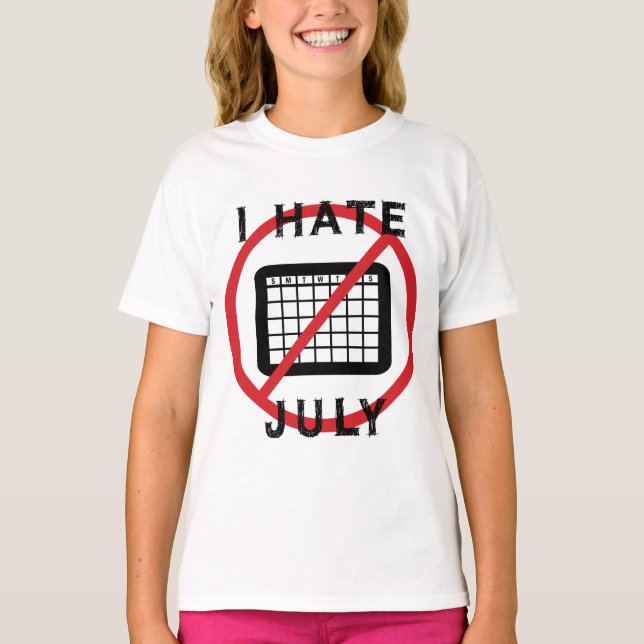 Jag hatar juli t shirt (Framsida)