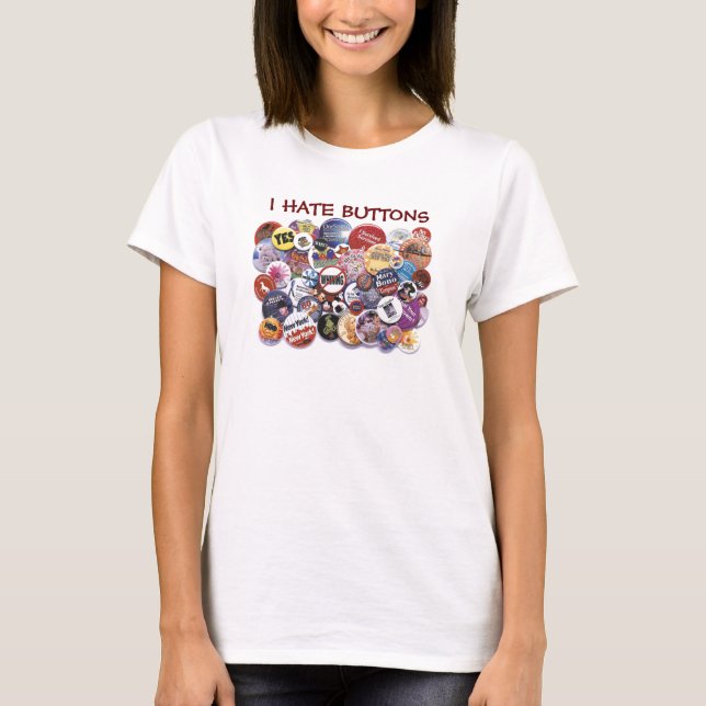 Jag hatar knappar t-shirt (Framsida)