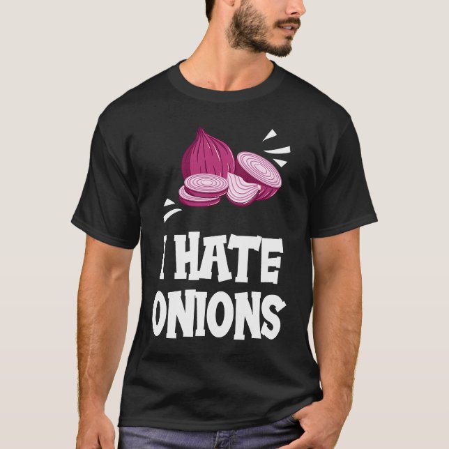 Jag hatar lök  röda inlagda lökar t shirt (Framsida)