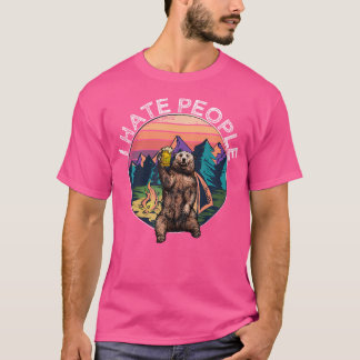 Jag hatar människor - Bear Camping Hiking Trekking T Shirt