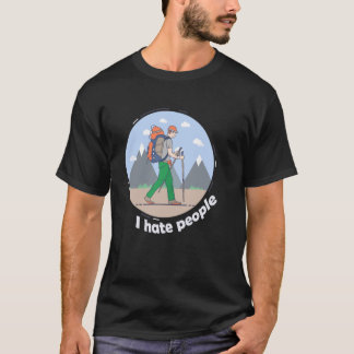 Jag hatar människor camping skämt berg vandring lä t shirt